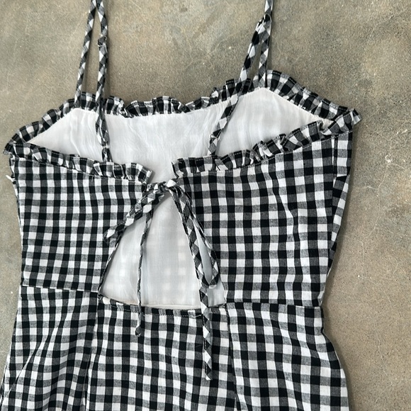 Black and White Gingham Mini Dress - Picture 5 of 12